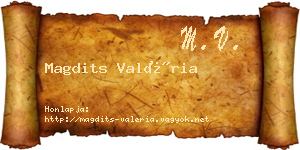 Magdits Valéria névjegykártya